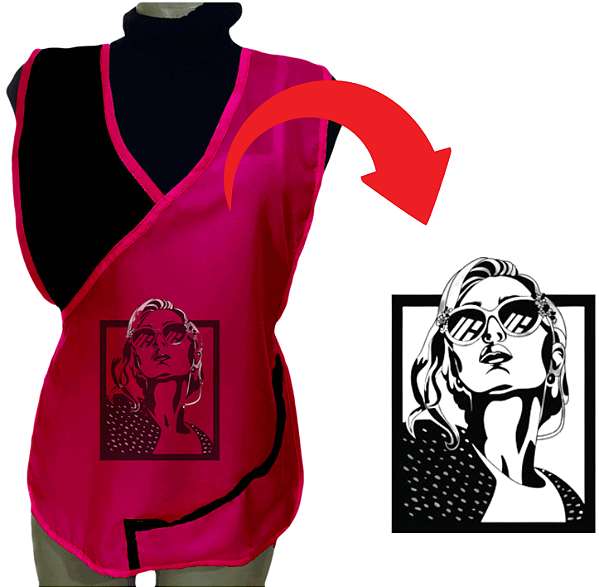 Avental Bata Jaleco Rosa Com Bolsos Oxford Personalizado Modelo Delta com Imagem  Desenhos Ilustrativo  Para Escolher no Anuncio