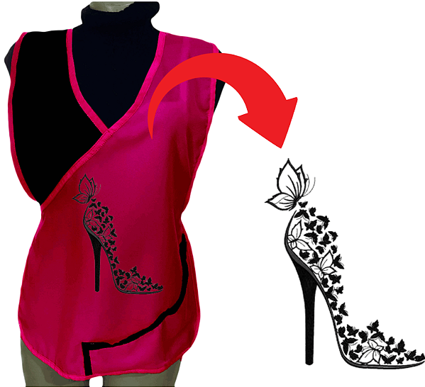 Avental Bata Jaleco Rosa Com Bolsos Oxford Personalizado Modelo Delta com Imagem  Desenhos Ilustrativo  Para Escolher no Anuncio