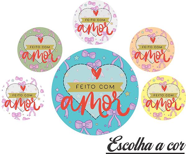 Adesivos e Etiquetas Feito com Amor Personalizado Profissionalize suas Embalagens Escolha o seu Modelo Favorito do Adesivo no Anuncio