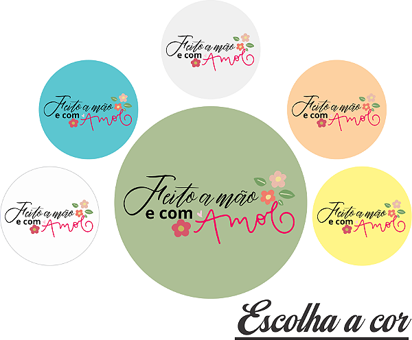 Adesivos e Etiquetas Feito A Mão e com Amor Personalizado Profissionalize suas Embalagens Escolha o seu Modelo Favorito do Adesivo no Anuncio