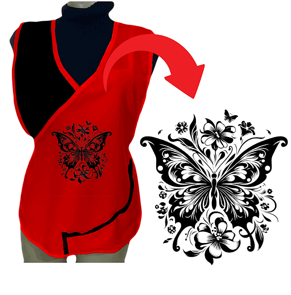 Avental Bata Jaleco Vermelho Com Bolsos Oxford Personalizado Modelo Delta com Imagem  Desenhos Ilustrativo  Para Escolher no Anuncio