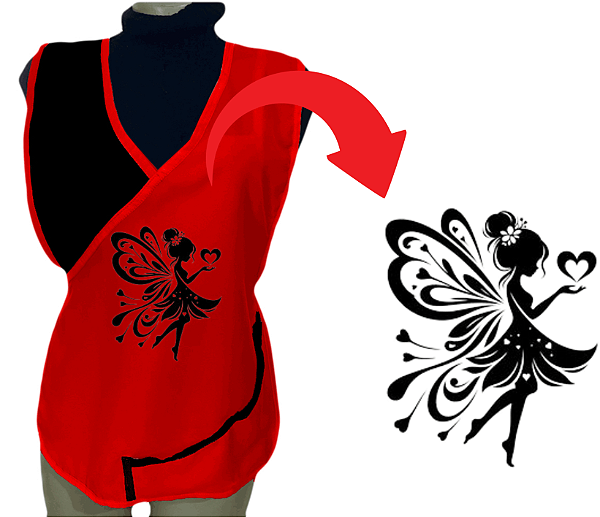 Avental Bata Jaleco Vermelho Com Bolsos Oxford Personalizado Modelo Delta com Imagem  Desenhos Ilustrativo  Para Escolher no Anuncio