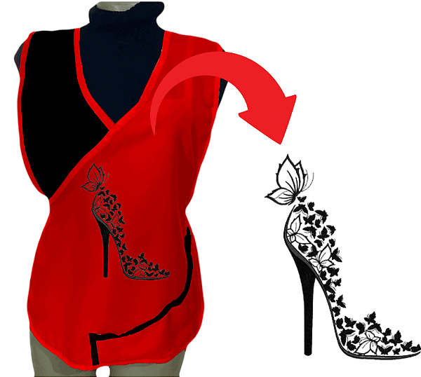 Avental Bata Jaleco Vermelho Com Bolsos Oxford Personalizado Modelo Delta com Imagem  Desenhos Ilustrativo  Para Escolher no Anuncio