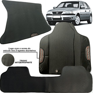 Tapete Emborrachado Ecológico KIT 3 Peças + Tapete Porta Malas Gol G3 2000-2005