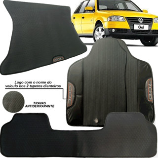 Tapete Emborrachado Ecológico KIT 3 Peças + Tapete Porta Malas Gol G4 2005-2008