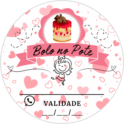 Adesivos e Etiquetas Bolo no Pote Personalizado Profissionalize suas Embalagens Escolha o seu Modelo Favorito do Adesivo no Anuncio