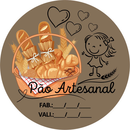 Adesivos e Etiquetas Pão Artesanal Personalizado Profissionalize suas Embalagens Escolha o seu Modelo Favorito do Adesivo no Anuncio