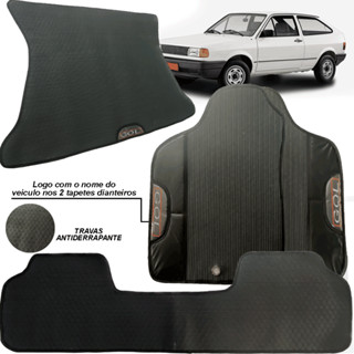 Tapete Emborrachado Ecológico KIT 3 Peças + Tapete Porta Malas Gol Quadrado 1981-1994