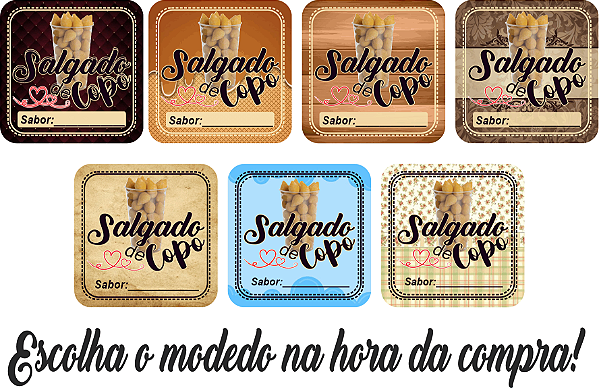 Adesivos e Etiquetas Salgado no Copo Personalizado Profissionalize suas Embalagens Escolha o seu Modelo Favorito do Adesivo no Anuncio