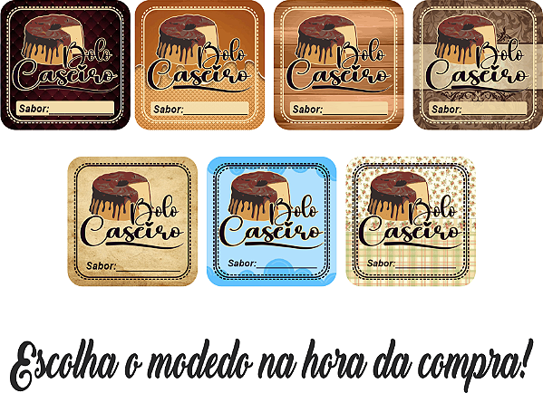Adesivos e Etiquetas Bolo Caseiro Personalizado Profissionalize suas Embalagens Escolha o seu Modelo Favorito do Adesivo no Anuncio