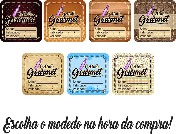 Adesivos e Gelinho Gourmet Personalizado Profissionalize suas Embalagens Escolha o seu Modelo Favorito do Adesivo no Anuncio