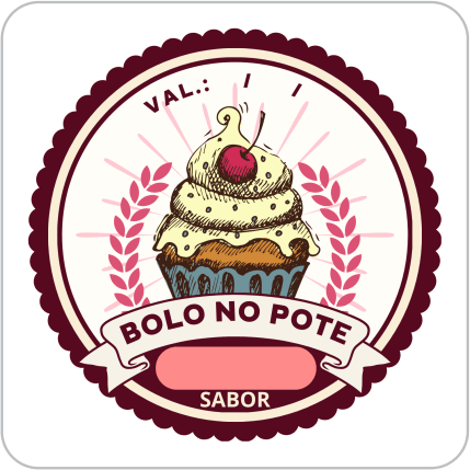 Adesivos e Etiquetas Bolo de Pote Personalizado Profissionalize suas Embalagens Escolha o seu Modelo Favorito do Adesivo no Anuncio