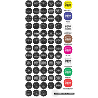 Cartela com 63 Etiquetas Adesivas 5x5cm para Temperos – À Prova d’Água – Cores Variadas – Organização para Potes e Mantimentos