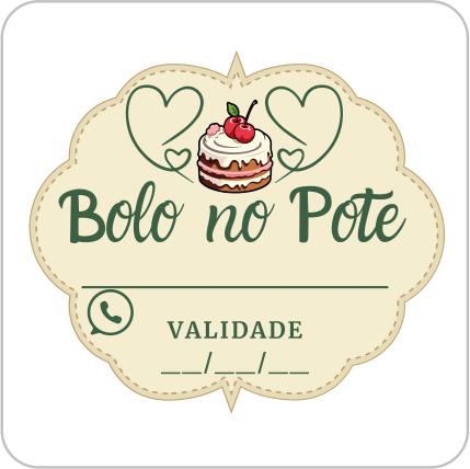 Adesivos e Etiquetas Bolo no Pote Personalizado Profissionalize suas Embalagens Escolha o seu Modelo Favorito do Adesivo no Anuncio