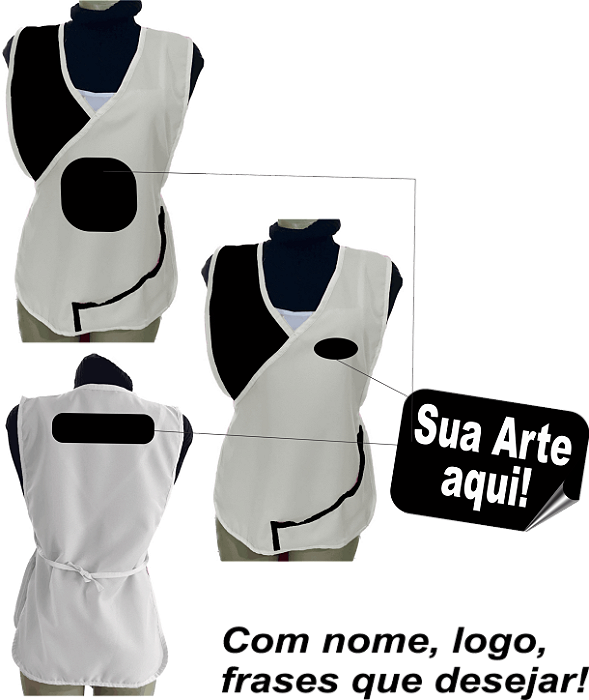 Avental Personalizado com Sua Marca Modelo Bata Delta  Profissionalismo e Estilo no Seu Dia a Dia