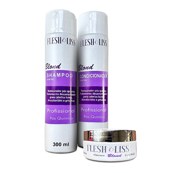 Kit Home Care Blond | Restaurador Pós-química | Desamarelador | Shampoo 300ml + Condicionador 300ml + Máscara 250g