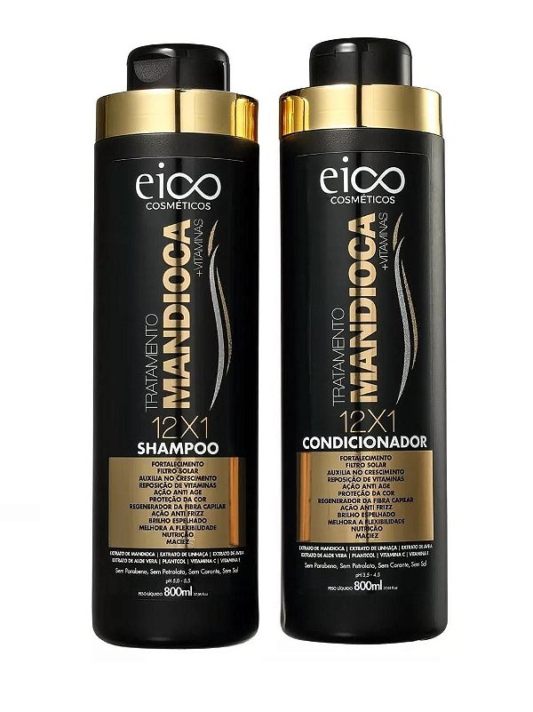 Kit Eico Shampoo+Condicionador Mandioca 800ml cada