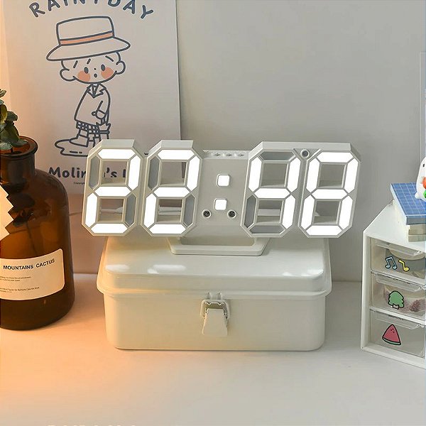Relógio Digital Led 3D - P/ Mesa e Parede