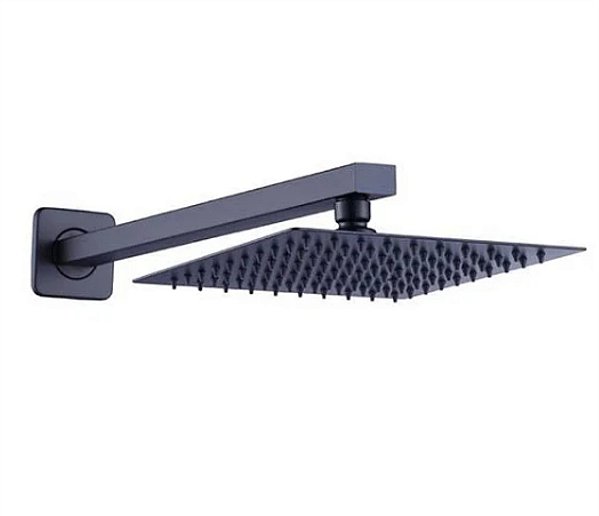 Chuveiro Ducha Preto 20 x 20 cm