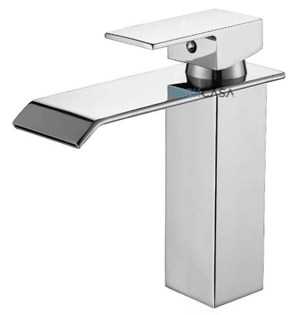 Torneira Misturador Monocomando Cascata Baixa Banheiro Cromada