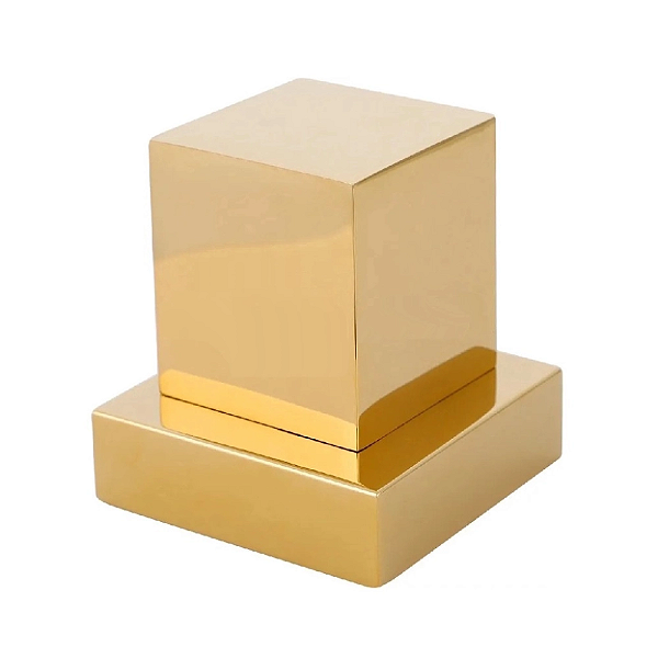 Acabamento Quadrado Para Registro De Gaveta Ou Pressão Padrão Deca De 16 Estrias Em Metal Dourado Brilhante