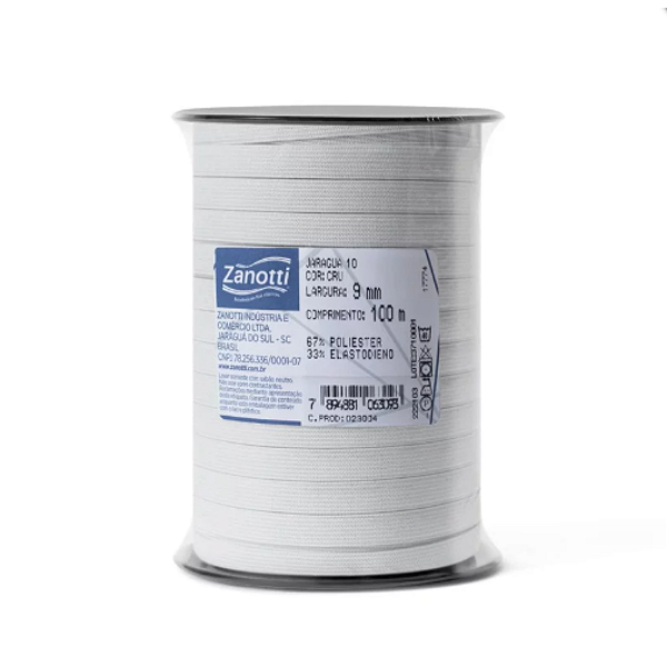 Elástico Crochet Jaraguá 9mm Cru com 100 mts