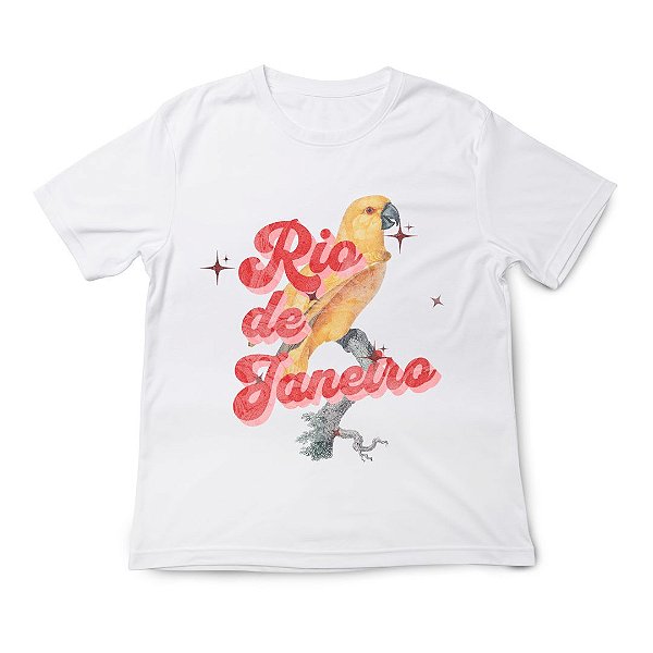Camiseta Feminina Algodão Estampas Tropicais Moda Verão Arara Rio