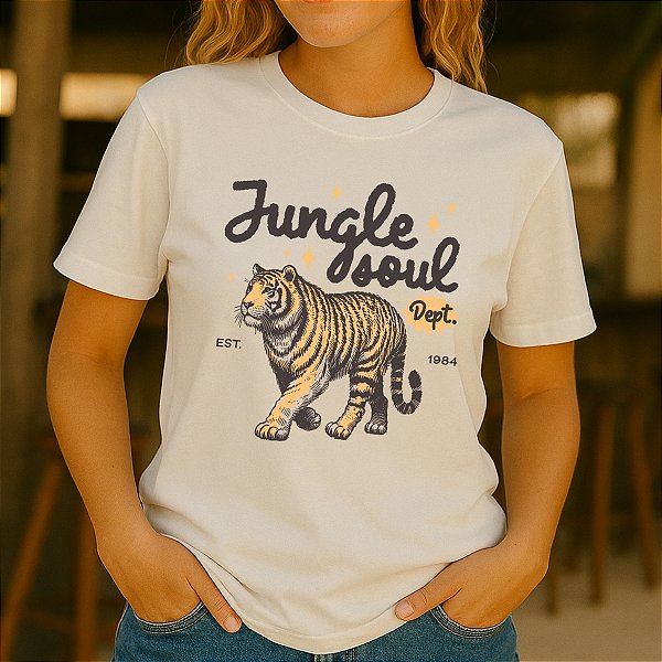 Camiseta Feminina Algodão Estampas tigre