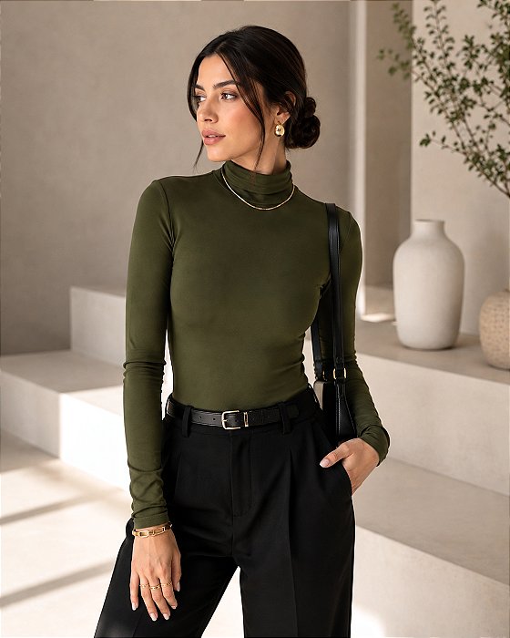 Blusinha Cacharrel de Malha Manga Longa