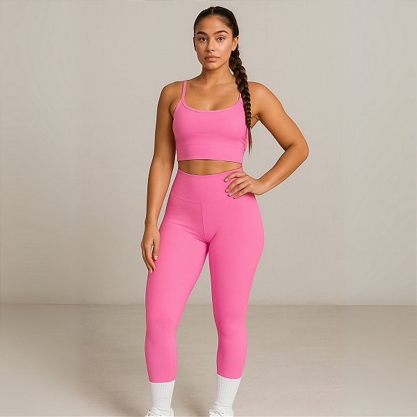 Conjunto Fitness Poliamida Feminino Legging E Top