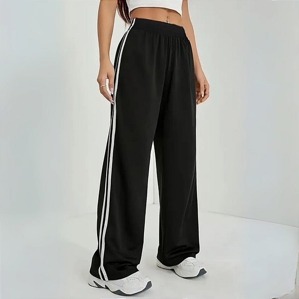 Calça Malha Confortável com Listras