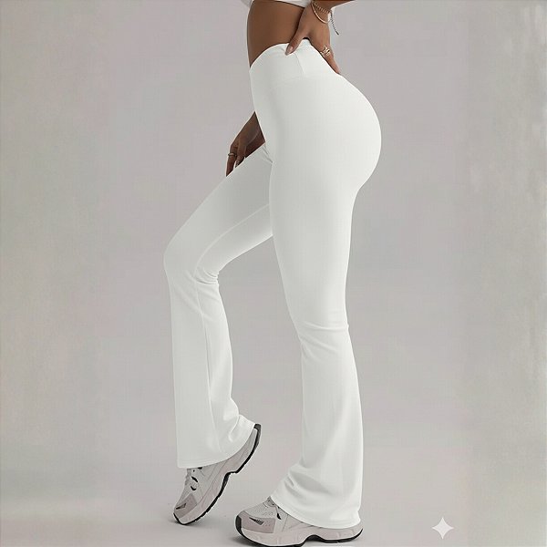 Calça Feminina Bailarina Flare de Poliamida