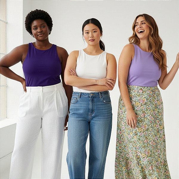 Blusa Blusinha Regata Suplex Plus Size Moda Curve Estilosa G1 G2 G3