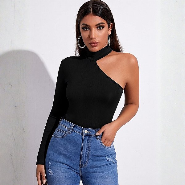 Body Um Ombro Só Manga Longa Suplex Mula Manca