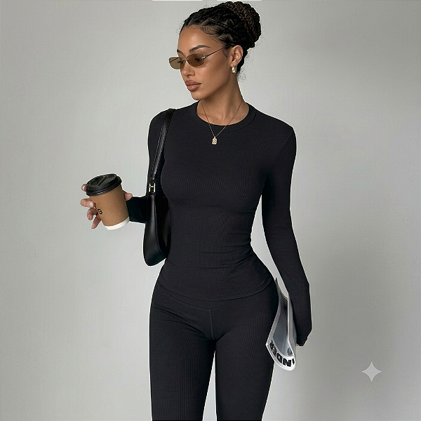 Blusa Manga Longa Poliamida