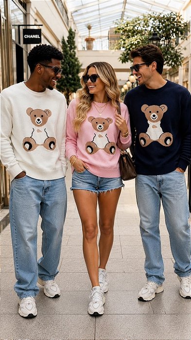 Suéter Ursinho Tricot Modal Unissex