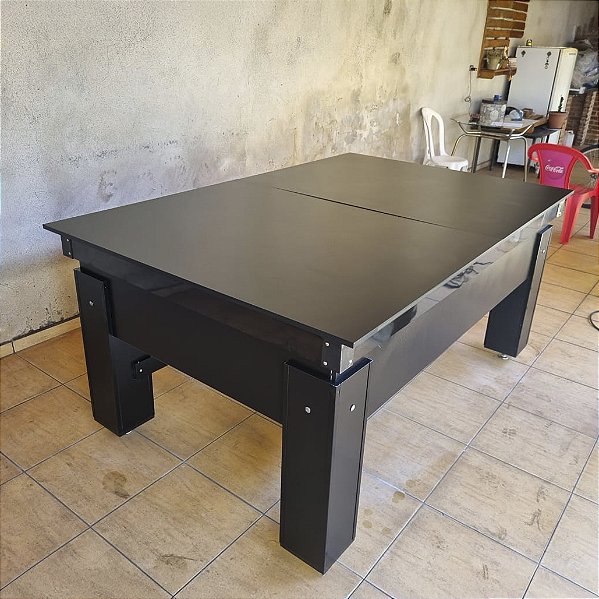 Mesa de Bilhar e Jantar Fascinação Cor Preta TX 1,86 x 1,17