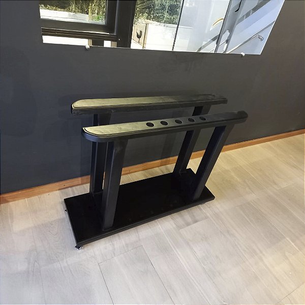 Suporte de Tampo de Jantar Horizontal e Taqueira Cor Preta