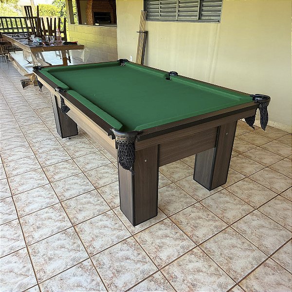 Mesa de Bilhar Charme Cor Araton Tecido Verde 1,20 x 1,20 (Peça Única)