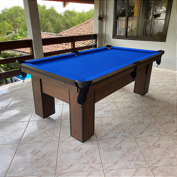 Mesa de Bilhar Charme Cor Malaga Tecido Azul 2,20 x 1,20