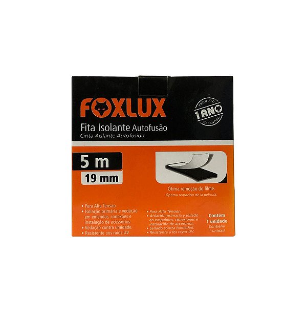 Fita Isolante  Auto fusão  Foxlux 19mm x 5 Metros