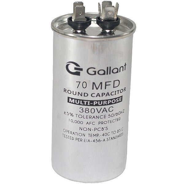 Capacitor Simples 70 Mfd 380v Gallant