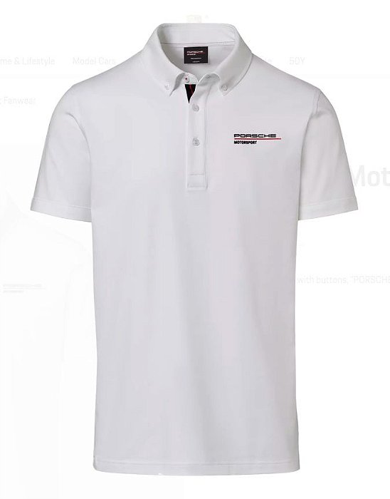 Camisa Polo Masculina Branca - Motorsport Fans