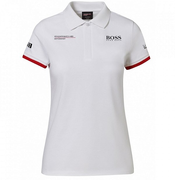 Camisa polo feminina branca Motorsport Hugo Boss