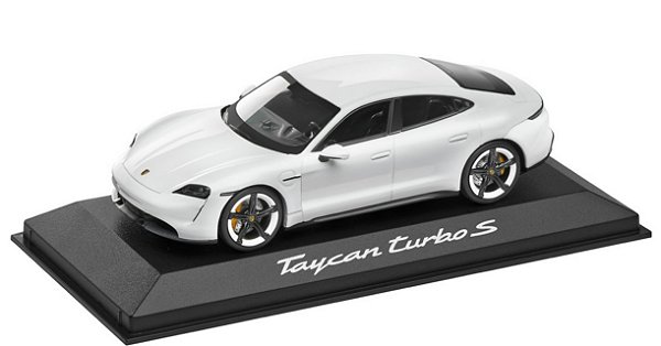 Automóvel Taycan Turbo S branco 1:43 Porsche Oficial