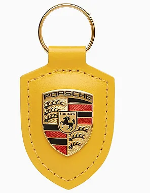 Chaveiro Porsche com Brasão Amarelo