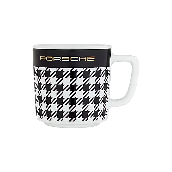 Caneca Preto/Branco/Dourado.