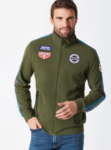 Casaco Sweat Homem Verde Oliva.