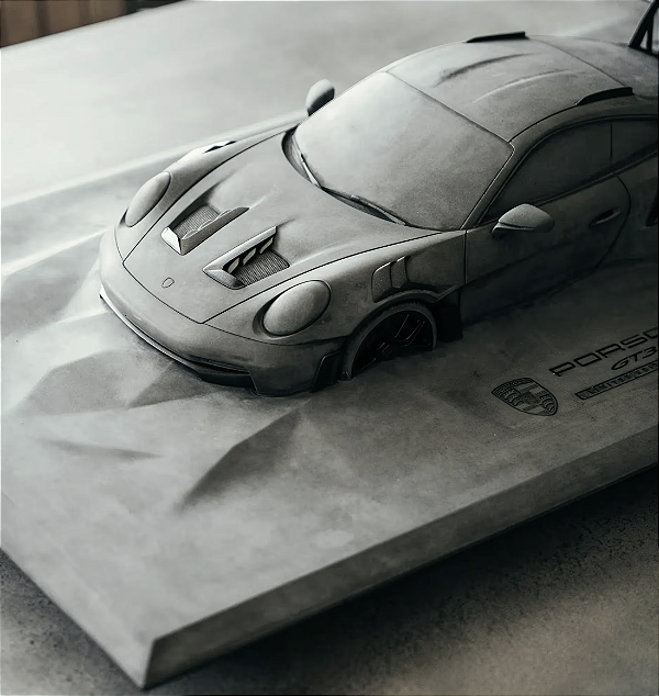 Escultura em Concreto Porsche 911 GT3 RS (992) – Edição Limitada