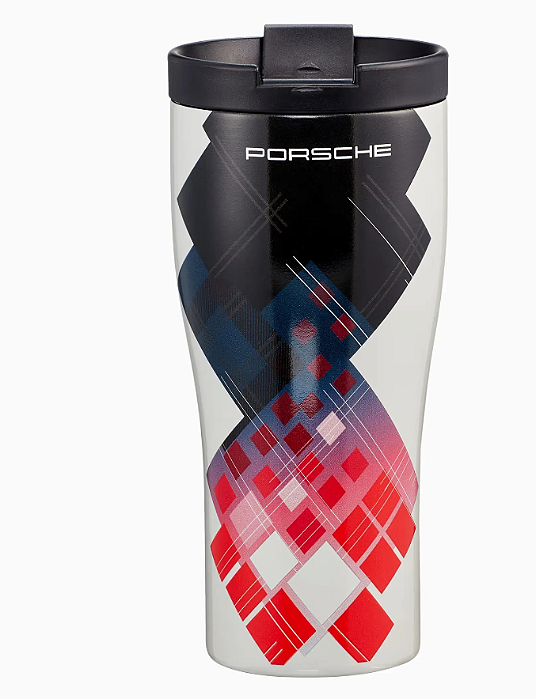 Caneca térmica preto/cinza/vermelho